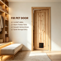 Soft Pastoral Solid Fir Solid Wood Interior Door Stable Timber Door for Rural Residence Decoration