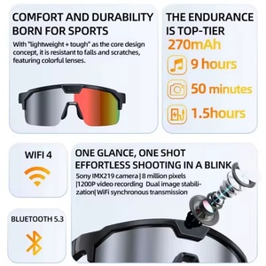AI Smart Cycling Glasses Q01 Camera Video <b>Record</b> Real-<b>time</b> Translation UV Protection Mirror Plastic Sports Eyewear Fishing Men - Product Image 4