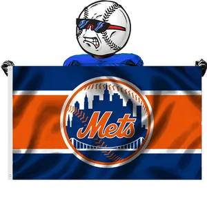 Custom Print 3X5FT Mlbs Sports Banners Baseball New York Mets Flags For Fans Outdoor