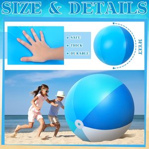 Tendance du moment : Ballon de plage gonflable géant de 60 pouces, grand jouet de piscine en PVC, ballon jumbo pour adultes, été, plage, fête de piscine, jeux en plein air - Product Image 2