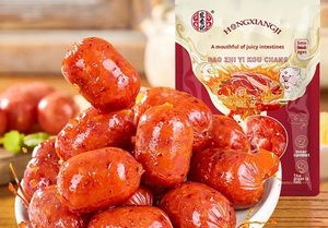 Saucisse de Porc au Fromage Hongxiangji, Texture Moelleuse, Salée, Prête à Consommer, Snack en une Seule Gueuleée, Vente en Gros, Alimentation Décontractée Savoureuse, Fabricant OEM ODM - Product Image 4