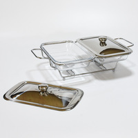 Réchaud de buffet en verre de 1,5 L, multi-style et multi-standard, réchaud de luxe à 3 connexions