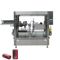 Automatique whisky en plastique capsule plaçant machine et machine de sertissage avec capsule en aluminium
