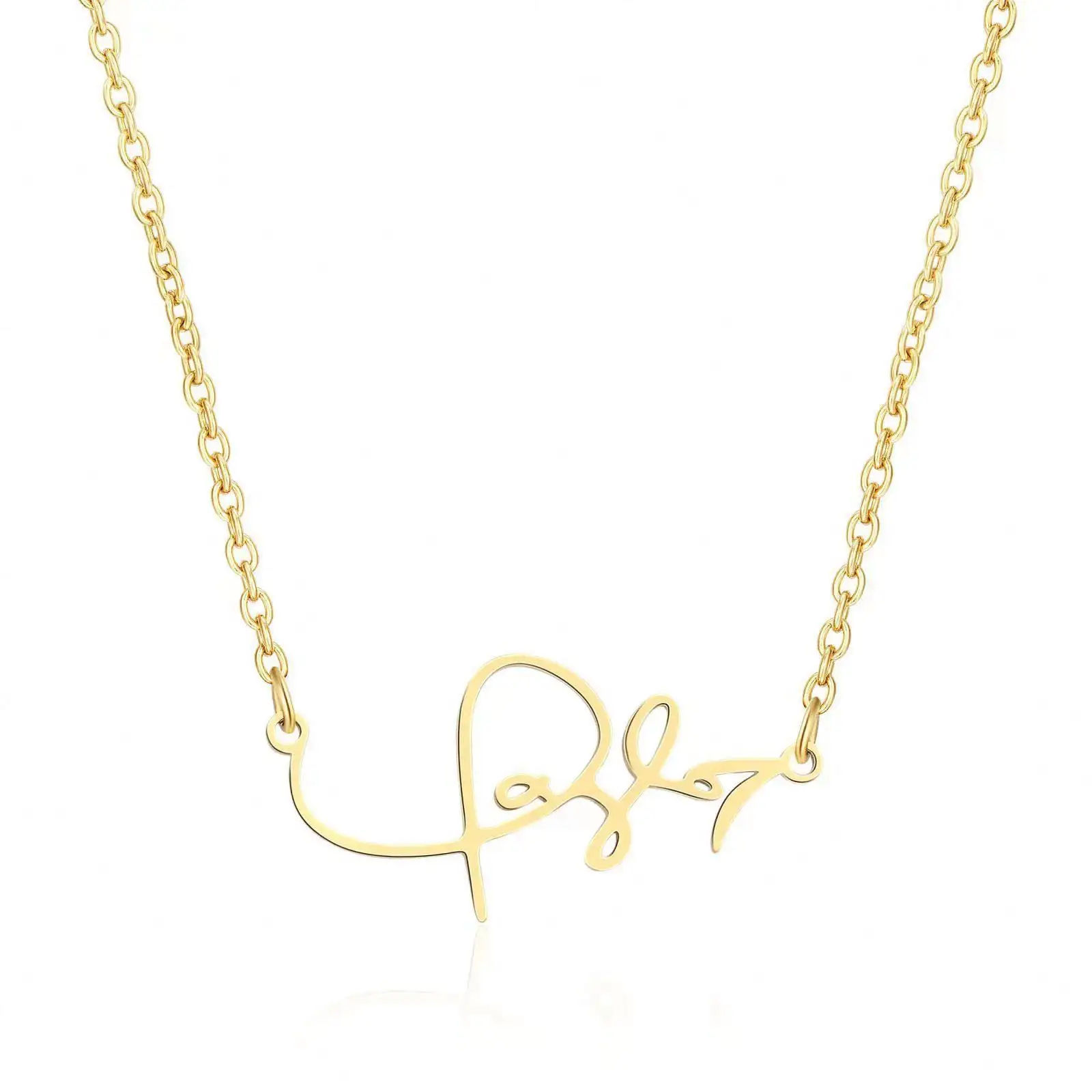 Lettre Collier Nom Pendentif En Acier Inoxydable Bijoux Collier pour Femmes