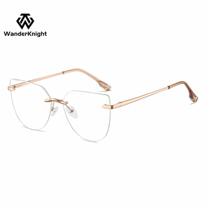 Gafas Ópticas RUISEN sin Montura, Diseño Ojo de Gato, con <span class=keywords><strong>Lentes</strong></span> de <span class=keywords><strong>PC</strong></span> Transparentes, Bloqueo de <span class=keywords><strong>Luz</strong></span> <span class=keywords><strong>Azul</strong></span> <span class=keywords><strong>para</strong></span> Mujer - Product Image 5