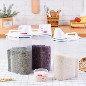 <span class=keywords><strong>2Kg</strong></span> Trong Suốt Kín Hạt Jar Nhựa Kín Tank Gạo Khô Thực Phẩm Ngũ Cốc Lưu Trữ <span class=keywords><strong>Container</strong></span> Với Đo Cup - Product Image 6