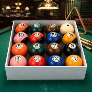Ensemble de billes de billard en cristal coloré Viceroy - Billes de billard en résine de taille standard (52,5 mm) pour les loisirs à domicile - Product Image 1