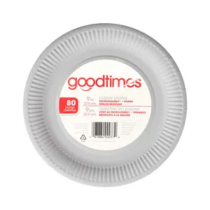 Goodtimes 9英寸带凹槽的纸盘-80包-1箱80个 (每单位80个纸盘)