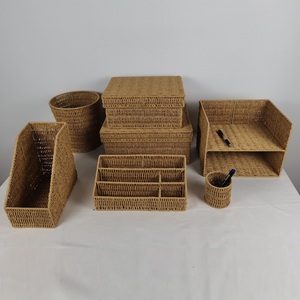 Hiện Đại Nhà Bếp Mây Wicker Giấy Lưu Trữ Giỏ Với Khung Sắt Bàn Side Mô Lưu Trữ Nhựa Mây Giỏ Cho Nhà Văn Phòng - Product Image 1