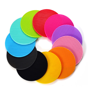 Multi-sizes Multipurpose Pot Holders Non-Slip Round Thick Heat Resistant <b>Silicone</b> <b>Mat</b> for Kitchen - Product Image 2