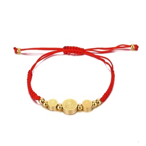Bracelet de perles de Vierge Marie en acier inoxydable tissé réglable bijoux religieux prêtre exorciste tissé - Product Image 5
