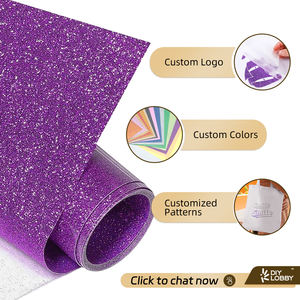 Grosir mudah gulma panas vinil <span class=keywords><strong>Glitter</strong></span> HTV kaus <span class=keywords><strong>Glitter</strong></span> Transfer panas vinil PU Film untuk pakaian - Product Image 3