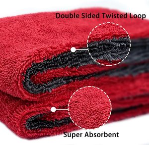 Serviettes de lavage de voiture en microfibre torsadée sans bords, double séchage, 1400 g/m², séchage rapide, pour la maison et l'auto, super absorbantes - Product Image 2