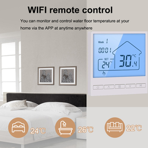 <span class=keywords><strong>Thermostat</strong></span> intelligent Wi-Fi à bouton rotatif pour usage hôtelier, chauffage électrique par le sol, chaudière à eau et à gaz, écran LCD, design moderne - Product Image 5