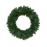 Guirlande de Noël artificielle personnalisable en PVC de 30 pouces, pré-éclairée, avec aiguilles de pin mélangées, pour décoration murale de Thanksgiving