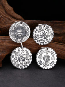 Vente en gros de bijoux en argent pur vintage tendance S999, pendentif de richesse dieu <span class=keywords><strong>Wufu</strong></span>/Zaki Ram style chinois, cadeaux pour hommes et femmes - Product Image 3