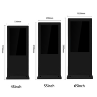 Écrans d'affichage numérique extérieurs étanches haute luminosité 55 65 75 pouces 5000 Nits IP65 avec écran tactile sur pied pour magasin de détail