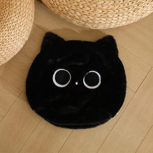 Oreiller décoratif en forme de chat noir de 30 cm, en peluche non finie, avec coque en cuir, jouet en peluche, poupée en peluche, marionnette en tissu, vente en gros - Product Image 6