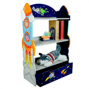 Étagères de rangement pour enfants meubles pour bébés conceptions thématiques de l'espace extra-atmosphérique garçons filles enfants bibliothèque à trois couches avec tiroirs de rangement - Product Image 1