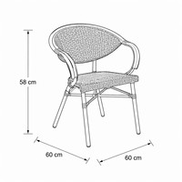 Chaise de jardin, café, parc, extérieur, en rotin PE imperméable, avec structure en fer, moderne, exquise, industrielle, livraison rapide et fiable