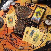 Cartes de tarot authentiques les plus vendues, jeu de table, feuille d'or, PET, imperméables, tarot de jeu