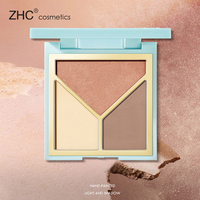 CC4372 personnalisé 3 couleurs végétalien haute pigmentation maquillage pour le visage poudre de contour pressée marque privée surligneur Palette Gel pour foncé pour