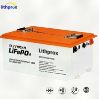 Batterie électrique pour tricycle 51.2V105AH 5.38KWh LiFePO4 à cellules prismatiques, BMS intelligent, sans entretien, pour fauteuil roulant électrique CE FCC