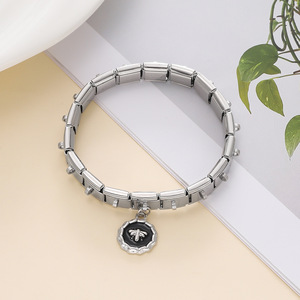 Módulo de pulsera de acero inoxidable con colgante de insecto, accesorio de joyería DIY, regalo unisex - Product Image 1