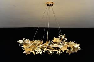 MEEROSEE De Luxe En Laiton Branche D'arbre Suspendu Luminaire Cuivre Feuilles D'érable <span class=keywords><strong>Lustre</strong></span> pour Hôtel Restaurant Café Décor MD92093 - Product Image 4