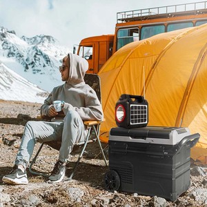Mini congelador portátil para coche, <span class=keywords><strong>con</strong></span> mango y <span class=keywords><strong>ruedas</strong></span>, <span class=keywords><strong>con</strong></span> batería, para acampar al aire libre - Product Image 6