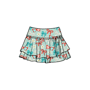 GLK0259 Falda transpirable personalizada para niña pequeña, con estampado de lazos del 4 de julio, azul, para bebé, niña, verano, venta al por mayor, falda de yoga - Product Image 4