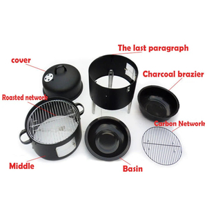 محمصة شواء خارجية من الفولاذ 3 في 1 محمولة مع مدخنة وحفلات التخييم للاستخدام المنزلي - Product Image 4