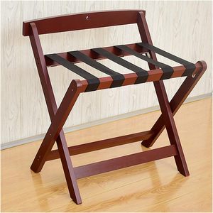 <span class=keywords><strong>Porte</strong></span>-bagages pliant en <span class=keywords><strong>bois</strong></span> avec dossier – Pas d'assemblage requis – Support de <span class=keywords><strong>valise</strong></span> portable pour chambre d'hôtes, chambre à coucher, hôtel - Product Image 1