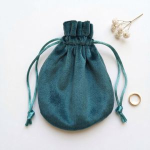 Pochette en velours recyclable personnalisée avec cordon de serrage pour l'emballage de bijoux, colliers, boucles d'oreilles, sacs anti-poussière - Product Image 5