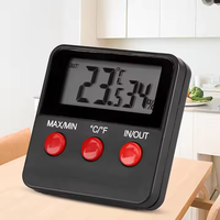 XIUDA DA-74 Monitor Digital Compacto de Temperatura y Humedad, Termómetro Higrómetro de Plástico Resistente con Sonda y Función de Máxima/Mínima para el Hogar