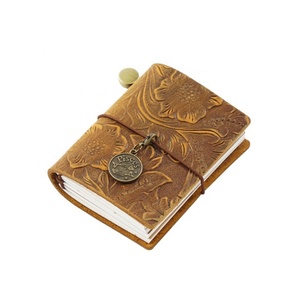 Wholesale Mini Journal Cover Writing Notebook Handmade Vintage Real <b>Leather</b> Notebook Student Gift Hand Book - Product Image 1