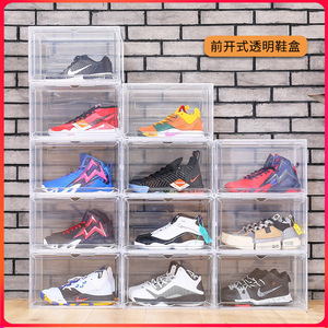 Transparent Plastic Shoe <b>Box</b> <b>Stackable</b> <b>Storage</b> Organizer Front Opening Magnetic Lid Durable Rectangle Shoe Rack - Product Image 5