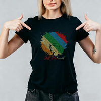 Transferts thermocollants personnalisés en usine pour T-shirts, motifs de strass pour coiffures afro