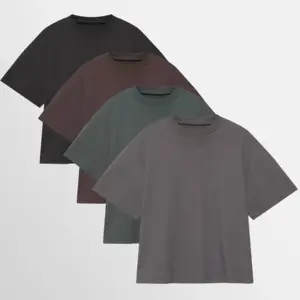 240 250 Gsm Cotton Tee Shirt Blank Acid Wash Boxy Cropped T Shirt Men Heavyweight T-shirt Essentials Heavy T Shirt Manufacturer