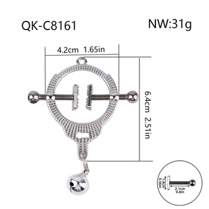 QKKQ Screw Lock <b>Ring</b> Nipple Clamps with Bell Pendant BDSM Nipple Pain Clamps Breast <b>Clips</b> Breast Bondage Play Sex Toys - Product Image 2