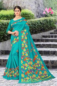 Dhwaja Export  MYSORE SILK Sari traditionnel en soie, tissu imprimé à l'écran, vêtements de fête et de mariage pour femmes, coupe classique, toutes saisons - Product Image 4