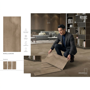 Morella Brown 600x1200mm Rustic Glazed Porcelain Tiles Firebrick Non-Slip Floor Wall Tiles for Bathroom and Home Interiors - Product Image 1
