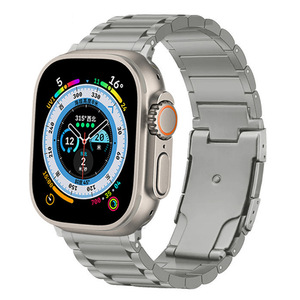 Pour <span class=keywords><strong>Apple</strong></span> <span class=keywords><strong>Watch</strong></span> <span class=keywords><strong>Ultra</strong></span> Band 49mm <span class=keywords><strong>Bracelet</strong></span> en métal <span class=keywords><strong>titane</strong></span> remplacement Double bouton fermoir <span class=keywords><strong>Bracelet</strong></span> <span class=keywords><strong>Bracelet</strong></span> pour <span class=keywords><strong>Apple</strong></span> IWatch 9 8 7 - Product Image 1