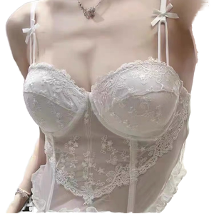 Top de Encaje Sexy Pure Desire para Mujer, Diseño con Nudo, Relleno Incorporado, Nuevo Modelo 2024, Estilo Informal para el Trabajo... - Product Image 1