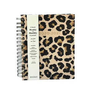 Benutzer definierte Druck agenda Mode A5 Hardcover Kalender Life Organizer Pu Spiral Notebook Planer