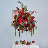 Vente flash : Arrangement floral de grande taille en rose artificielle de 50 cm, 60 cm, 70 cm, 80 cm, centre de table pour mariage, boule de fleurs blanches en soie
