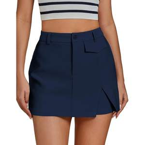 2025 High-Waisted Dressy Casual Summer <b>Skorts</b> for <b>Women</b> Trendy Pocket Mini Split Dress Shorts Hot High Fashion Pocket Shorts - Product Image 3