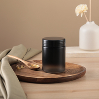 Nouveau design – Pot de stockage rond en verre de 150 ml pour gommes vitaminées, suppléments nutritionnels et huile de poisson, avec couvercle à vis en plastique
