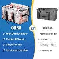 Lot de 4 sacs de déménagement transparents très résistants, grands sacs de rangement avec fermeture éclair pour vêtements et couvertures