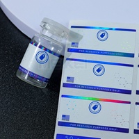 Autocollants imperméables à petites étiquettes Impression de haute qualité PP Étiquette de flacon étanche Peptide 10ML Étiquettes de flacon pour 10ML 20ML 30ML